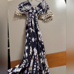 Elegant Black Patterned Women's Dress